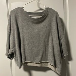 Oversized Cropped Lightweight Sweatshirt